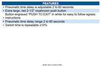 HES TS-60 Request to Exit Station with Pneumatic Timer, 2-1/2" Red Push Button