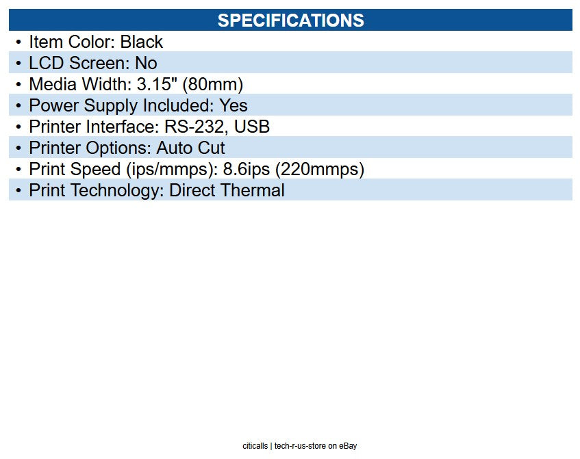 Sewoo TS400S_BK SLK-TS400 POS Printer 3" STD (USB B type+Serial RS-232C_25pin)