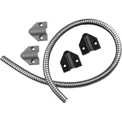 HES TSB-C 18" Door Cord with Stainless-Steel Cable Conduit, Gray/Black