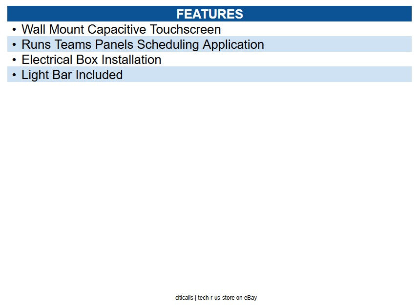 Crestron TSS-770-T-W-S-LB KIT 7 in. Room Scheduling Touch Screen for Microsoft