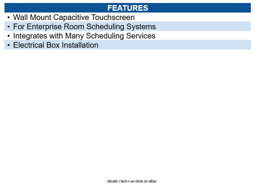 Crestron TSS-770-W-S-LB KIT 7 in. Room Scheduling Touch Screen, White Smooth