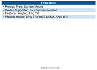 Crestron TSW-770/1070-MSMK-ANG-B-S Surface Mount for Touchscreen Monitor