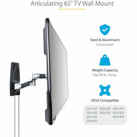 StarTech TVWALLMOUNT65FS Articulating TV Wall Mount - Black, Silver
