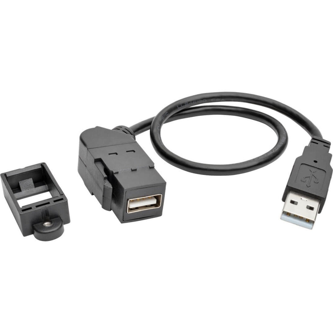 Eaton U024-001-KPA-BK USB 2.0 All-in-One Keystone/Panel Mount Extension Cable