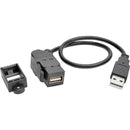 Eaton U024-001-KPA-BK USB 2.0 All-in-One Keystone/Panel Mount Extension Cable