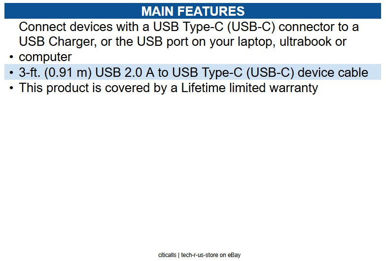 Eaton U038-003 USB 2.0 Hi-Speed Cable A Male to USB, 6', Black