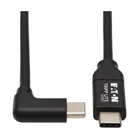 Eaton U040-02M-C-5ARA USB-C Cable (M/M) USB 2.0, 5A (100W) Rated, Right-Angle