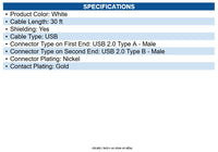 Eaton U042-030 USB 2.0 A to B Active Repeater Cable (M/M), 30 ft. (9.14 m)