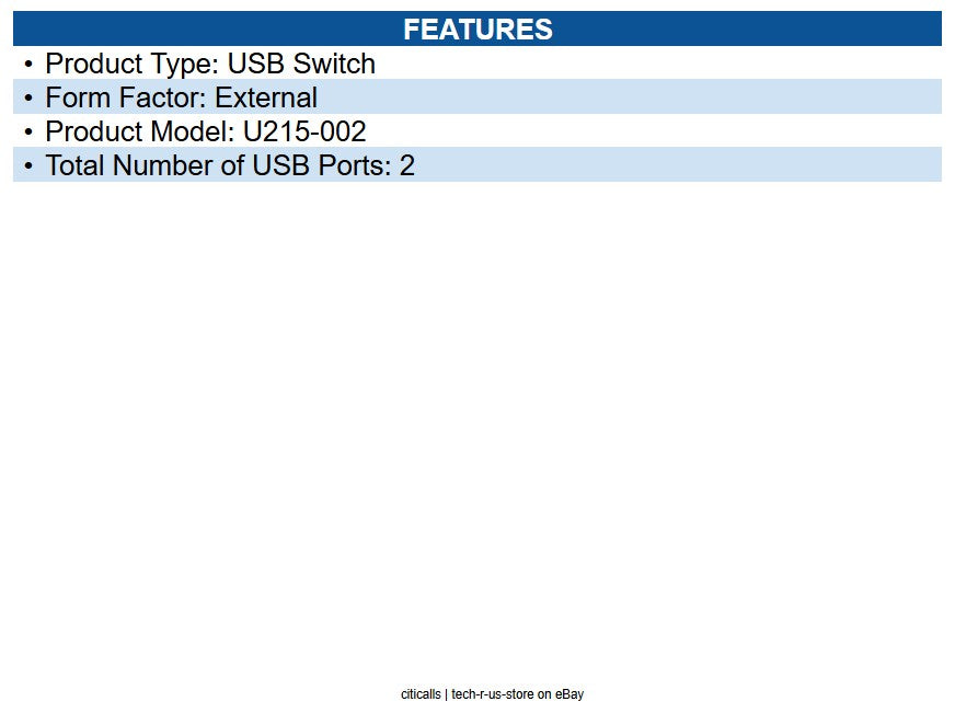 Eaton U215-002 2-Port USB 2.0 Printer/Peripheral Sharing Switch