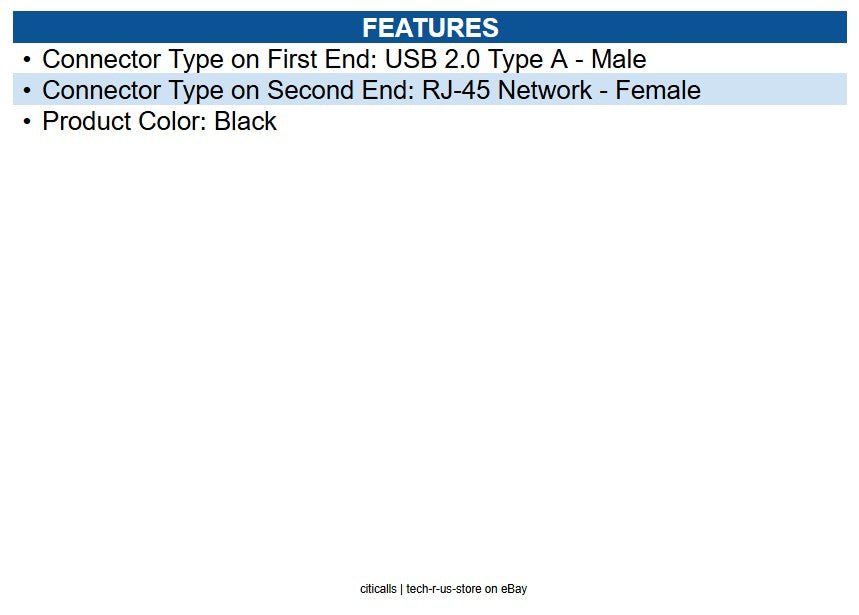 Eaton U236-000-R USB 2.0 Ethernet NIC Adapter - 10/100 Mbps, RJ45, Black