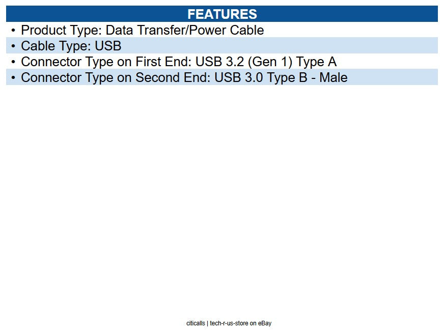 Eaton U322-010-BK USB 3.2 Gen 1 SuperSpeed Device Cable (A to B M/M) Black, 10ft