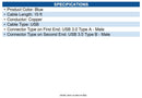 Eaton U322-015 USB 3.2 Gen 1 SuperSpeed Device Cable (A to B M/M)15 ft. (4.57 m)