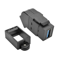 Eaton U325-000-KPA-BK USB 3.0 All-in-One Keystone / Panel Mount Angled Coupler