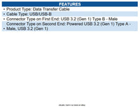 Eaton U328-025-1 USB 3.0 SuperSpeed Active Repeater Cable (A to B M/M), 25 ft.