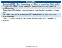Eaton U420-006-5A 6ft USB-C Cable (M/M) - USB 3.2 Gen 1 (5 Gbps) 5A Rating