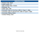 Eaton U428-003 3ft USB-C to USB-A Cable (M/M) USB 3.2 Gen 1 (5 Gbps) Thunderbolt