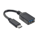 Eaton U428-C6N-F 6" USB 3.1 Gen USB-C to USB-A Adapter Cable 5Gbps M/F