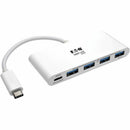 Eaton U460-004-4A-C 4-Port USB-C Hub, USB 3.x (5Gbps) 4x USB-A Ports, 60W, White