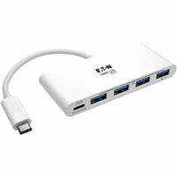Eaton U460-004-4A-C 4-Port USB-C Hub, USB 3.x (5Gbps) 4x USB-A Ports, 60W, White