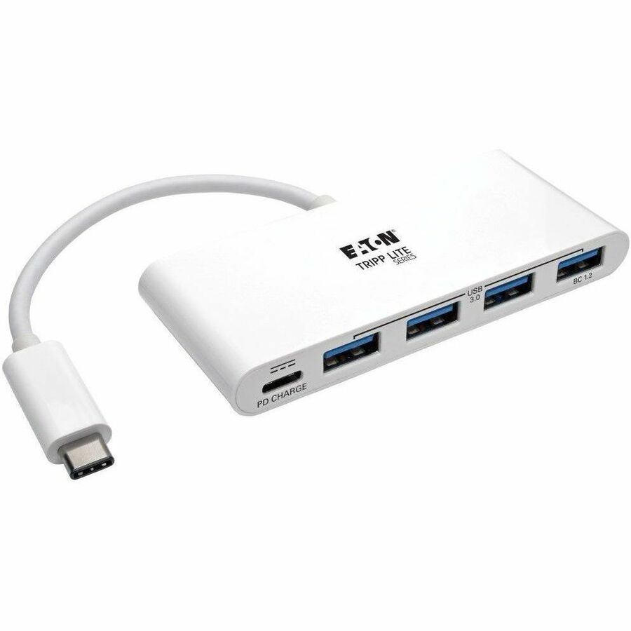Eaton U460-004-4A-C 4-Port USB-C Hub, USB 3.x (5Gbps) 4x USB-A Ports, 60W, White