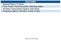 Ubiquiti Networks U7-PRO-OUTDOOR-US U7 Pro Tri Band Wi-Fi 7 IEEE 802.11n/ac/ax/