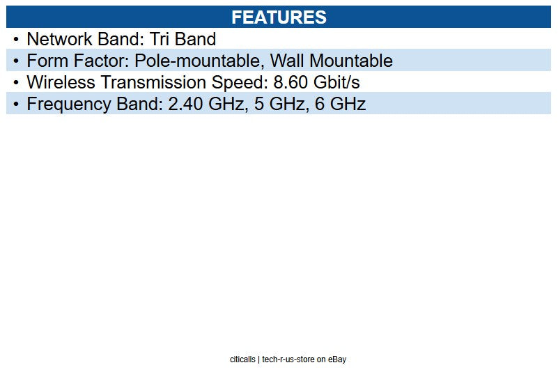 Ubiquiti Networks U7-PRO-OUTDOOR-US U7 Pro Tri Band Wi-Fi 7 IEEE 802.11n/ac/ax/