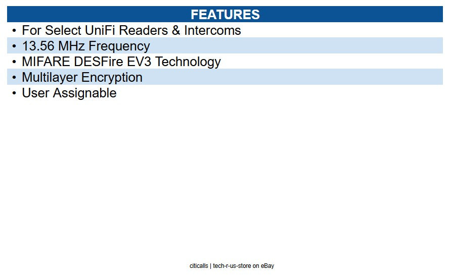 Ubiquiti UA-CARD-W-100 UniFi Access Card (White, 100-Pack)