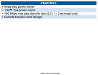 Ubiquiti UACC-CABLE-USB-100W-2M-BK Powerdata cable double-sided display 2M