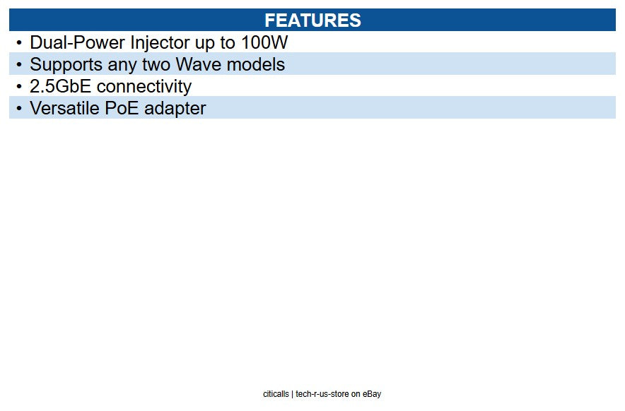 Ubiquiti UACC-DUAL-POWER-INJECTOR UISP Dual-Power Injector, Up to 100W, 2.5 GbE
