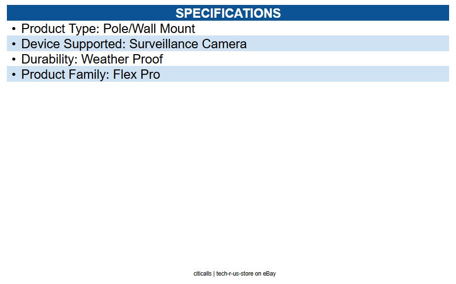 Ubiquiti UACC-FLEX-CAM-PWM-WHITE Flex Pro Pole/WallMount for use with Camera
