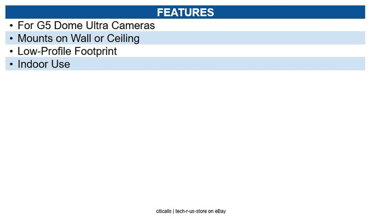 Ubiquiti UACC-G5-DOME-ULTRA-FM-SB-W Flush Mount with Smoked Bubble for G5 Dome