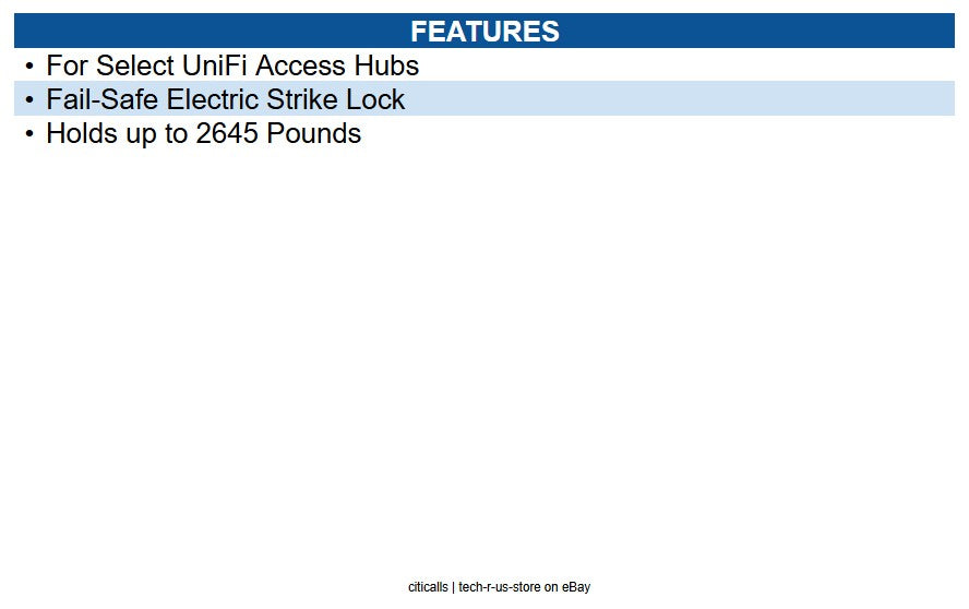 Ubiquiti UACC-LOCK-STRIKE-SAFE-15MM UniFi Access Fail-Safe Strike Lock (15mm)