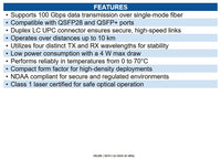 Ubiquiti UACC-OM-QSFP28-LR4 100G LR4 Single-Mode Optical Module with Duplex LC
