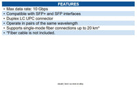 Ubiquiti UACC-OM-SFP10-1550 10G, CWDM, Single-Mode, Optical Module, 1550nm