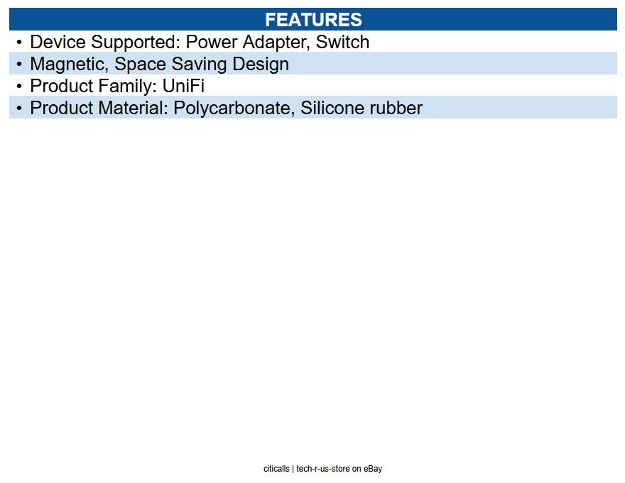 Ubiquiti UACC-SWITCH-FM UniFi Wall Mount for Switch, Power Adapter Polycarbonate