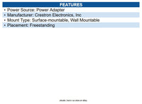 Crestron UC-SB1-CAM Sound Bar Speaker 20 W RMS - Black - Wall Mountable, Surface