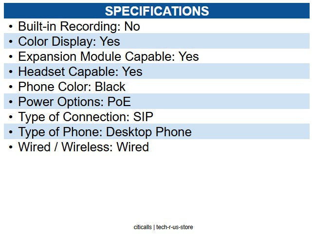 AudioCodes UC405HDEPSG 405HD IP Phone Corded - Corded - Black - 2 x Total Line