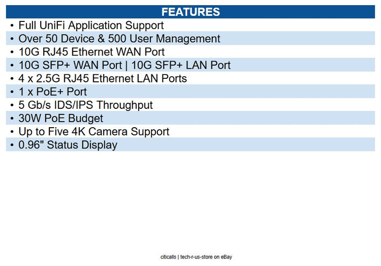 Ubiquiti UCG-FIBER Desktop 10G Cloud Gateway with integrated PoE switch