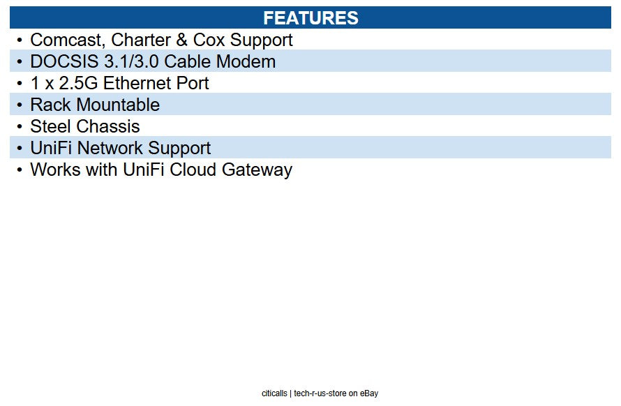Ubiquiti UCI Multi-Gigabit Rack-Mountable Cable Modem