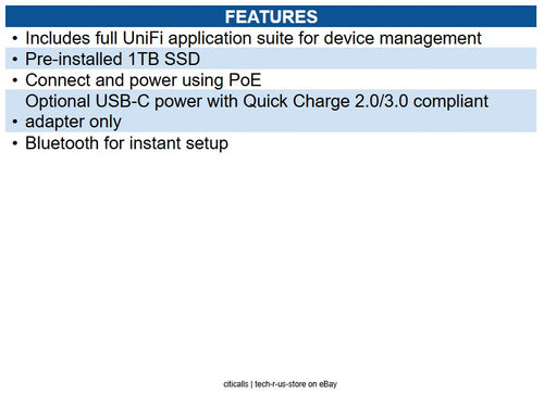 Ubiquiti Networks UCK-G2-SSD CloudKey+ Console, 1TB SSD