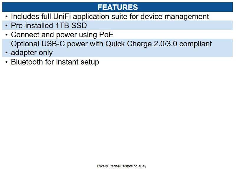 Ubiquiti Networks UCK-G2-SSD CloudKey+ Console, 1TB SSD