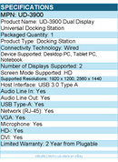 Plugable UD-3900 USB 3.0 Universal Laptop Docking Station Dual Monitor