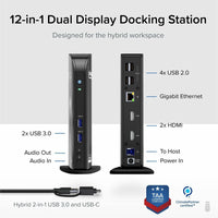 Plugable UD-3900 USB 3.0 Universal Laptop Docking Station Dual Monitor