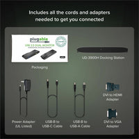 Plugable UD-3900H USB 3.0 Universal Laptop Docking Station for Windows & Mac