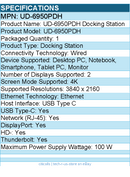 Plugable UD-6950PDH USB C Laptop Docking Station, Dual Monitor 4K 60Hz
