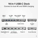 Plugable UD-6950PDH USB C Laptop Docking Station, Dual Monitor 4K 60Hz