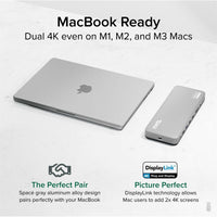 Plugable UD-6950PDH USB C Laptop Docking Station, Dual Monitor 4K 60Hz