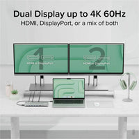 Plugable UD-6950PDH USB C Laptop Docking Station, Dual Monitor 4K 60Hz