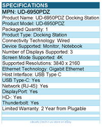 Plugable UD-6950PDZ 12-in-1 USB C Triple Monitor Docking Station