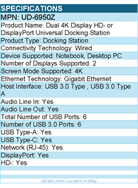 Plugable UD-6950Z USB 3.0 and USBC Dual 4K Display Docking Station